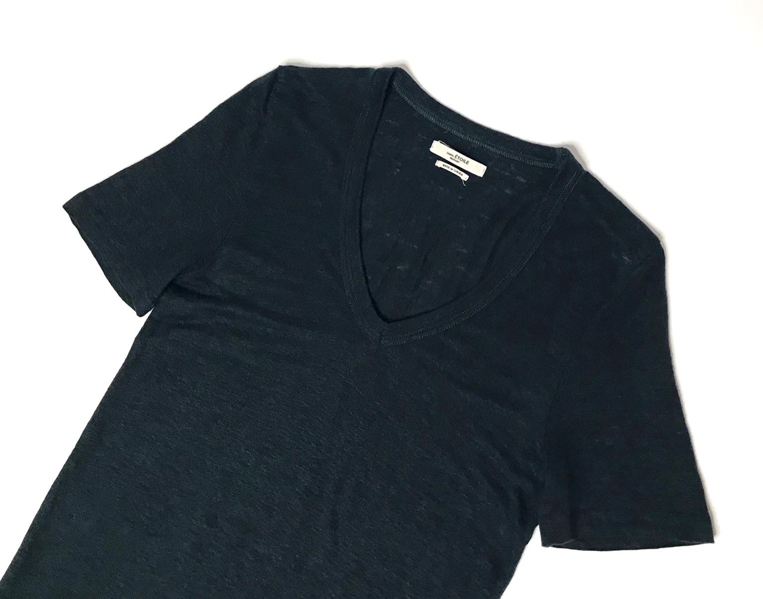Isabel Marant Isabel Marant Etolie T-Shirt V-Neck Linen Sz S Green Size S / US 4 / IT 40 - 2 Thumbnail