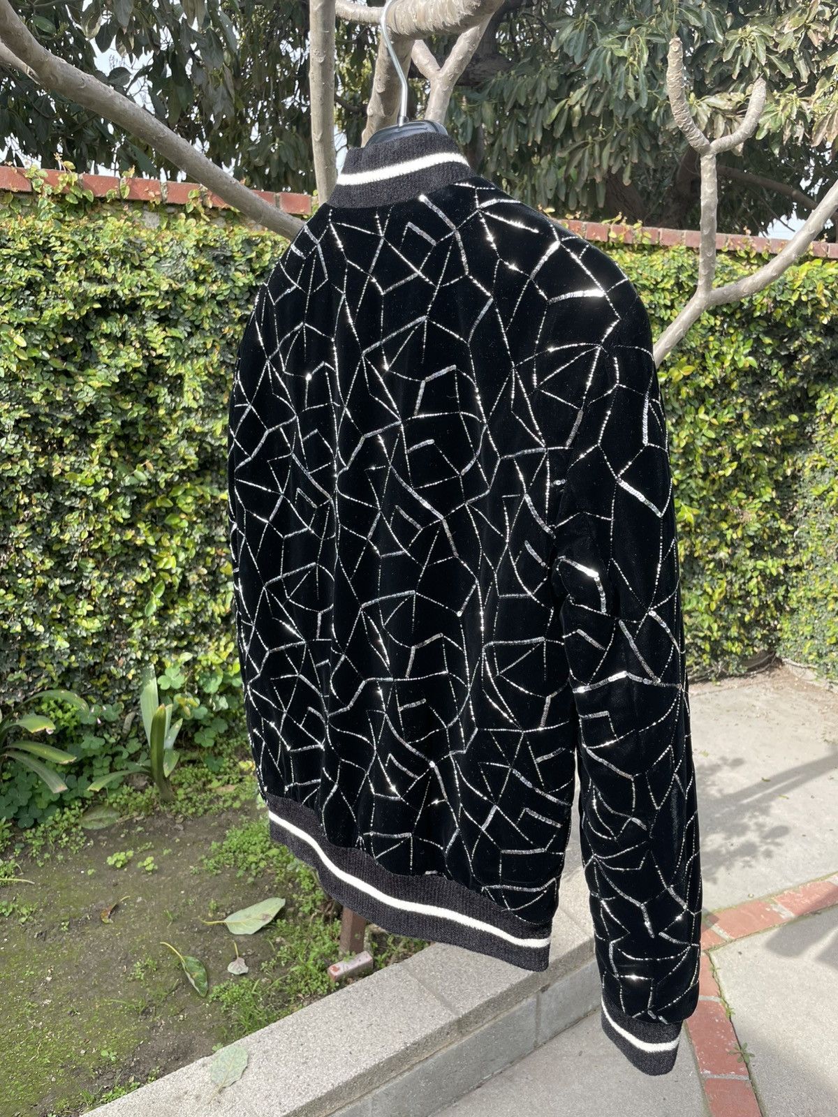 Saint Laurent Paris Saint Laurent Paris Teddy Varsity Sequin Bomber Jacket Black Size US S / EU 44-46 / 1 - 5 Thumbnail