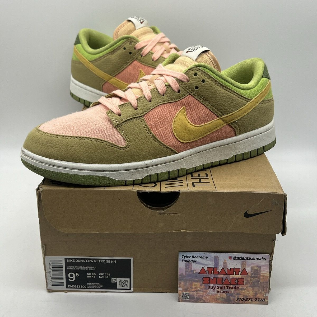 Nike dunk low sun club Arctic Orange sanded gold