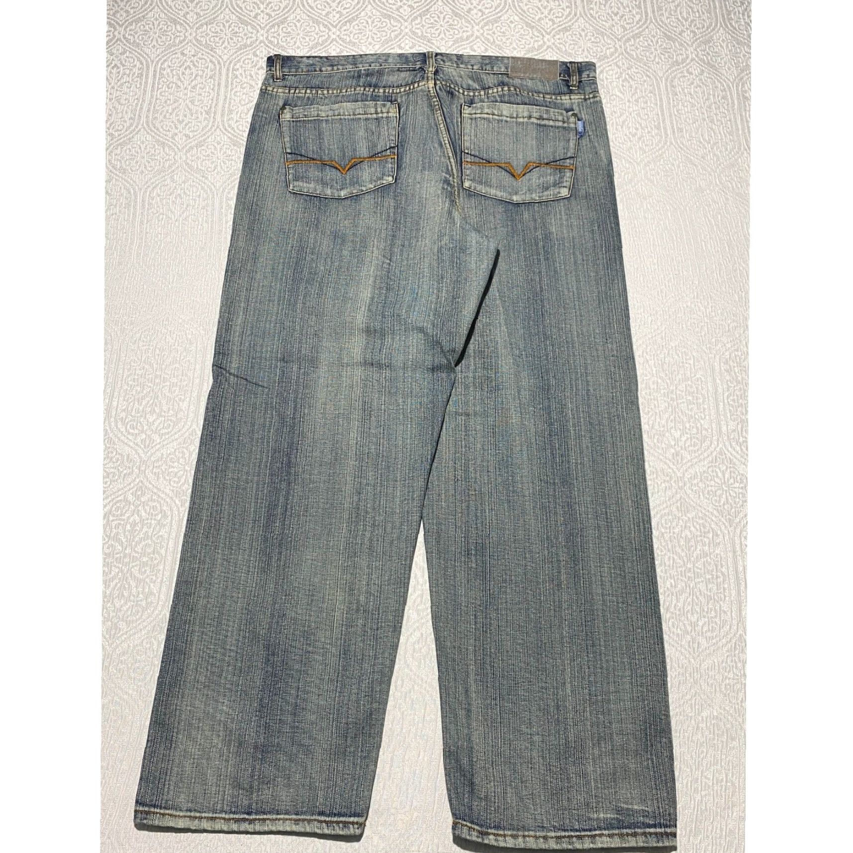 CO Indigo Thirty Jeans Co Jeans Men 42x34 Blue Wash Denim Straight Wide Leg Pants Size US 42 / EU 58 - 2 Thumbnail