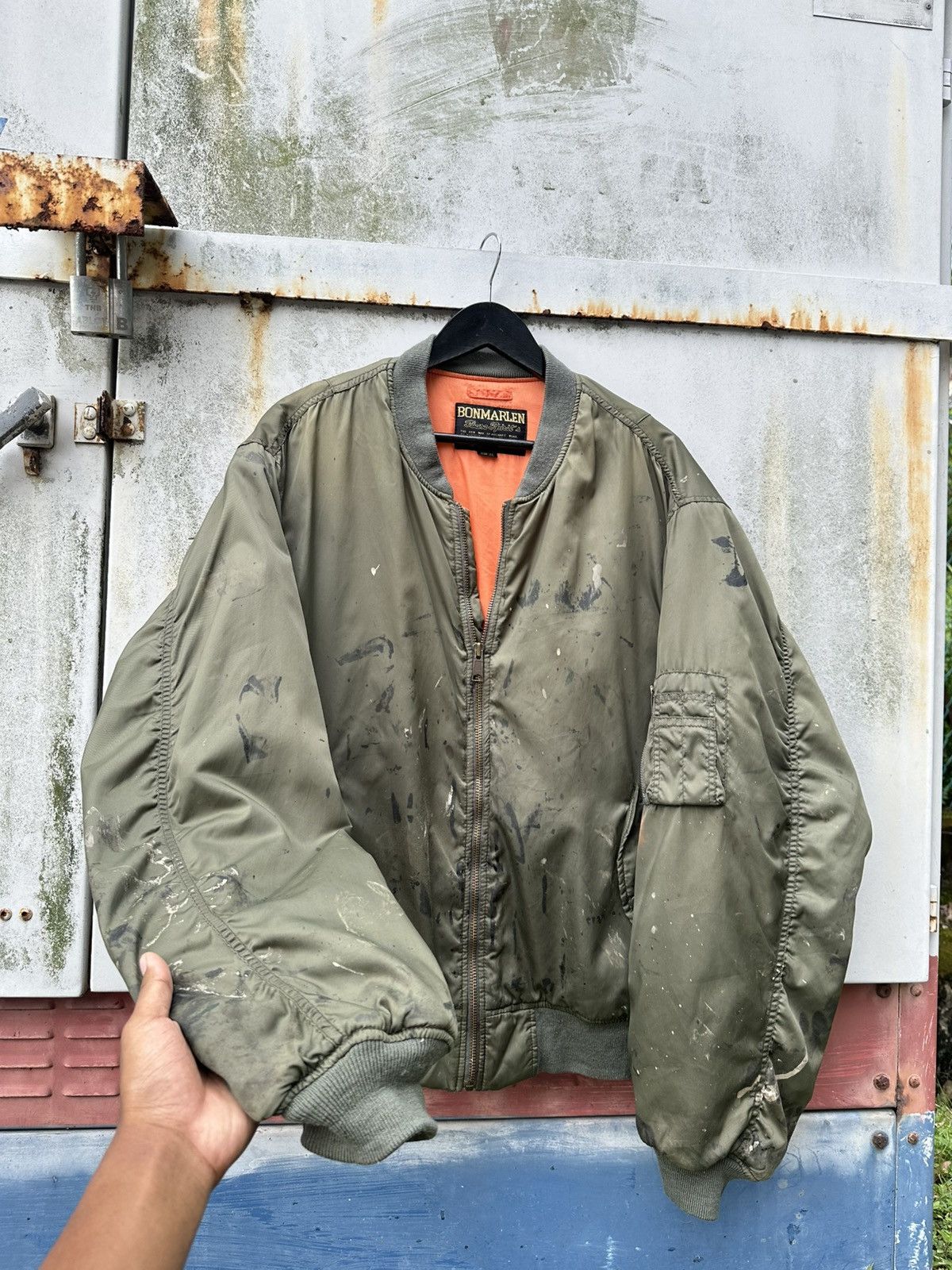 Vintage 🪖Vintage THRASHED MA-1 Man Intermediate Bomber Jacket Size US XXL / EU 58 / 5 - 6 Thumbnail