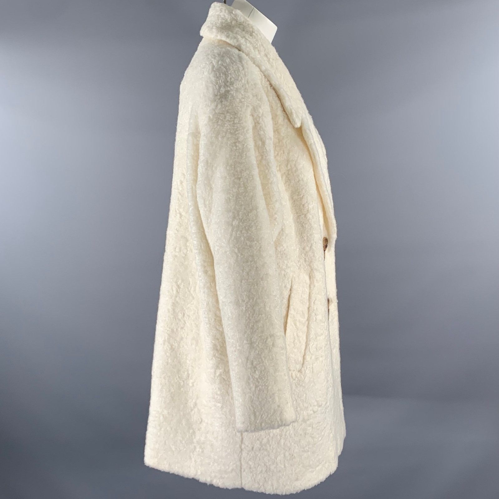 Kate Spade KATE SPADE Size XL Cream Acrylic Blend Faux Fur Peacoat Size XL / US 12-14 / IT 48-50 - 3 Thumbnail