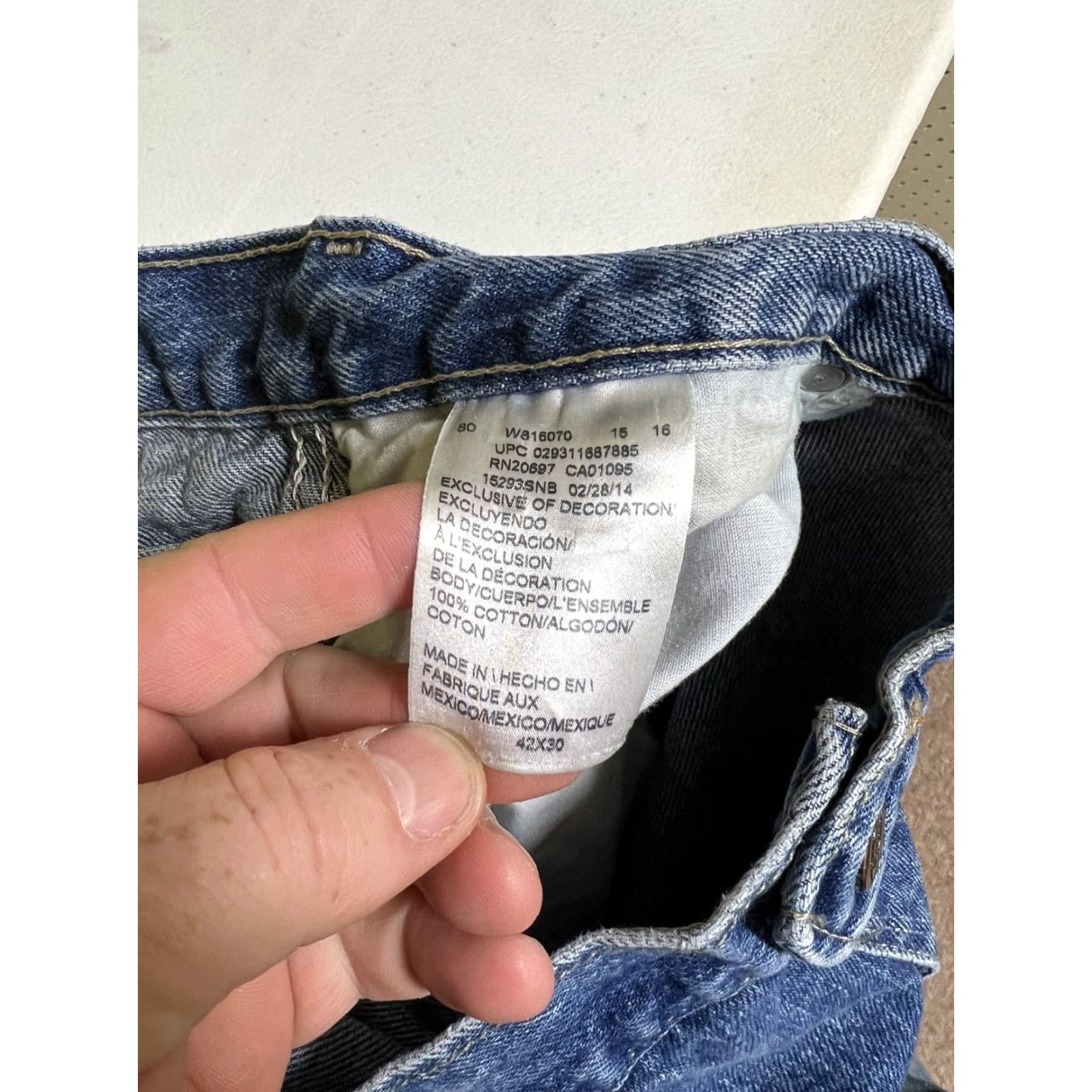 Dickies Dickies Double Knee Work Pants - Denim - Workwear - Mens 42 x 30 - Blue - 90s USA Carpenter Style - Regular Fit, 5-Pocket, Belt Loops, Zipper Closure Size US 42 / EU 58 - 7 Thumbnail