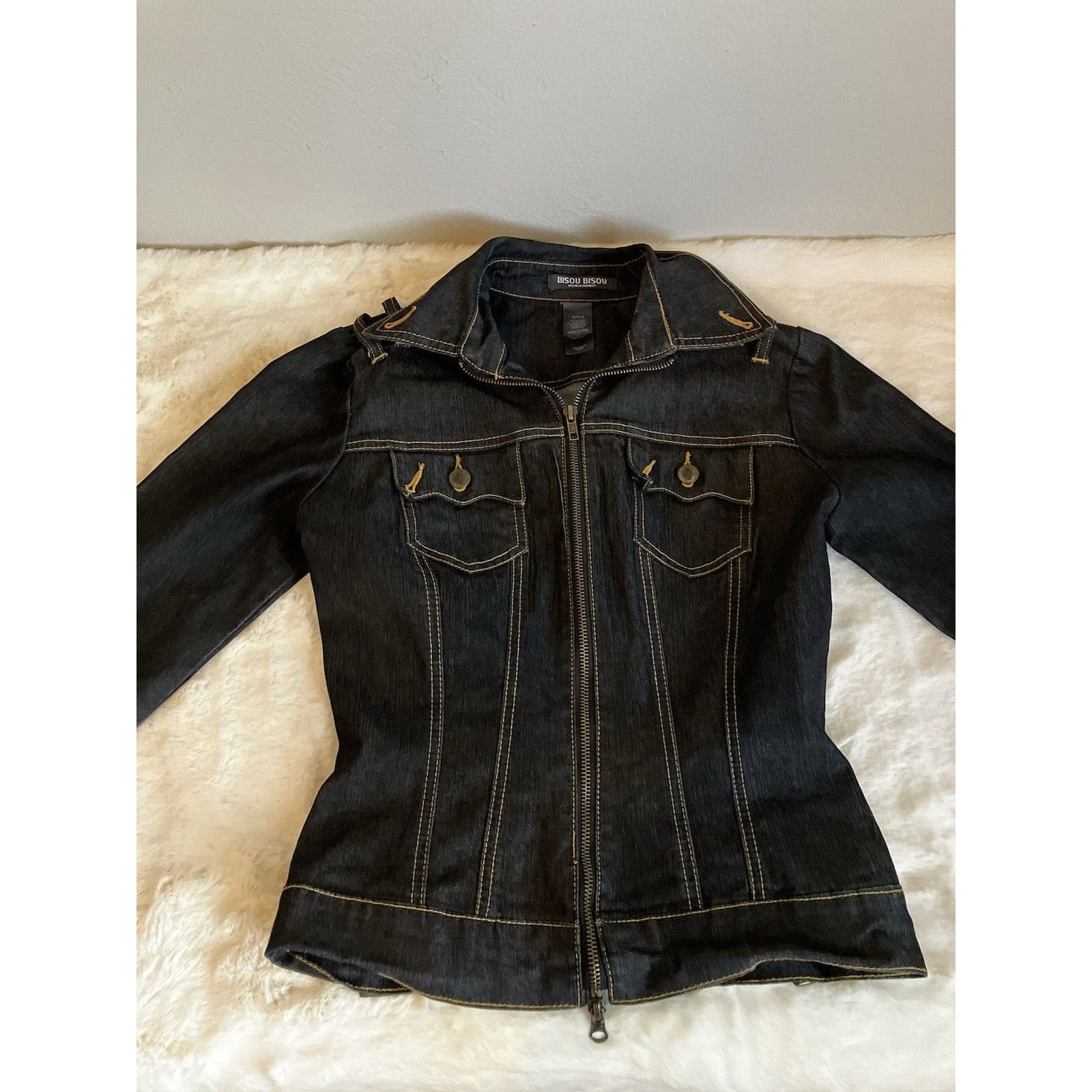 Other Bisou Bisou Womens Denim Jean Jacket Size small RN# 93677 Size L / US 10 / IT 46 - 4 Thumbnail