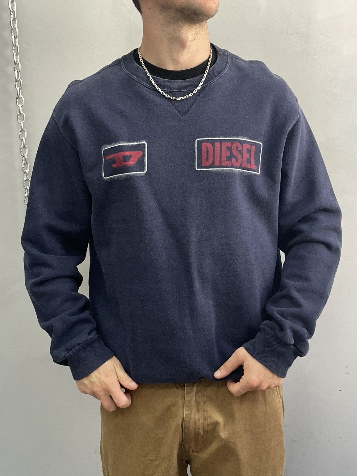 Diesel Retro boxy fit crewneck diesel sweatshirt y2k Size US L / EU 52-54 / 3 - 2 Thumbnail