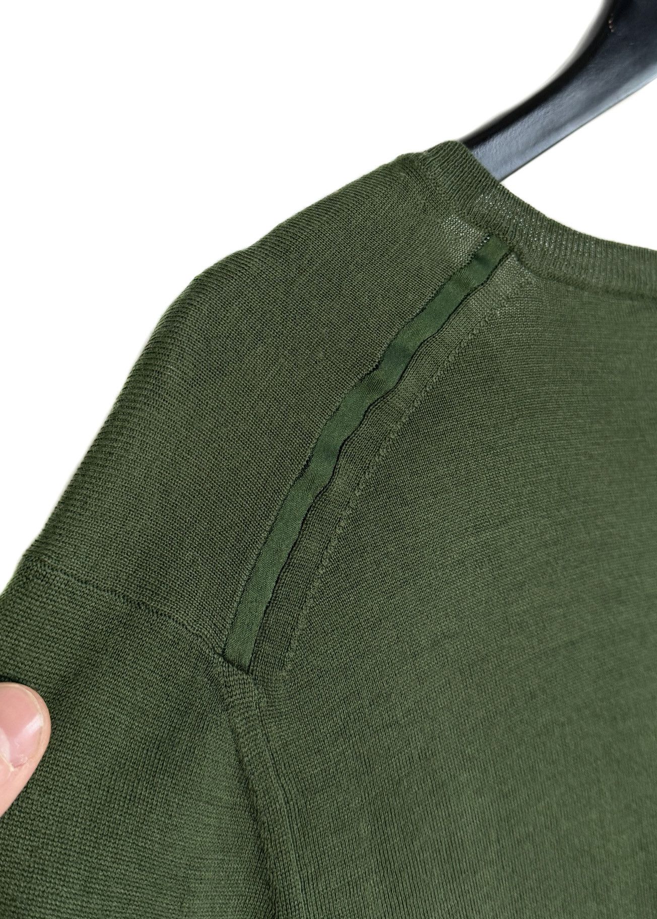 Yves Saint Laurent Yves Saint Laurent Green Wool V-neck Sweater Size US XL / EU 56 / 4 - 5 Thumbnail