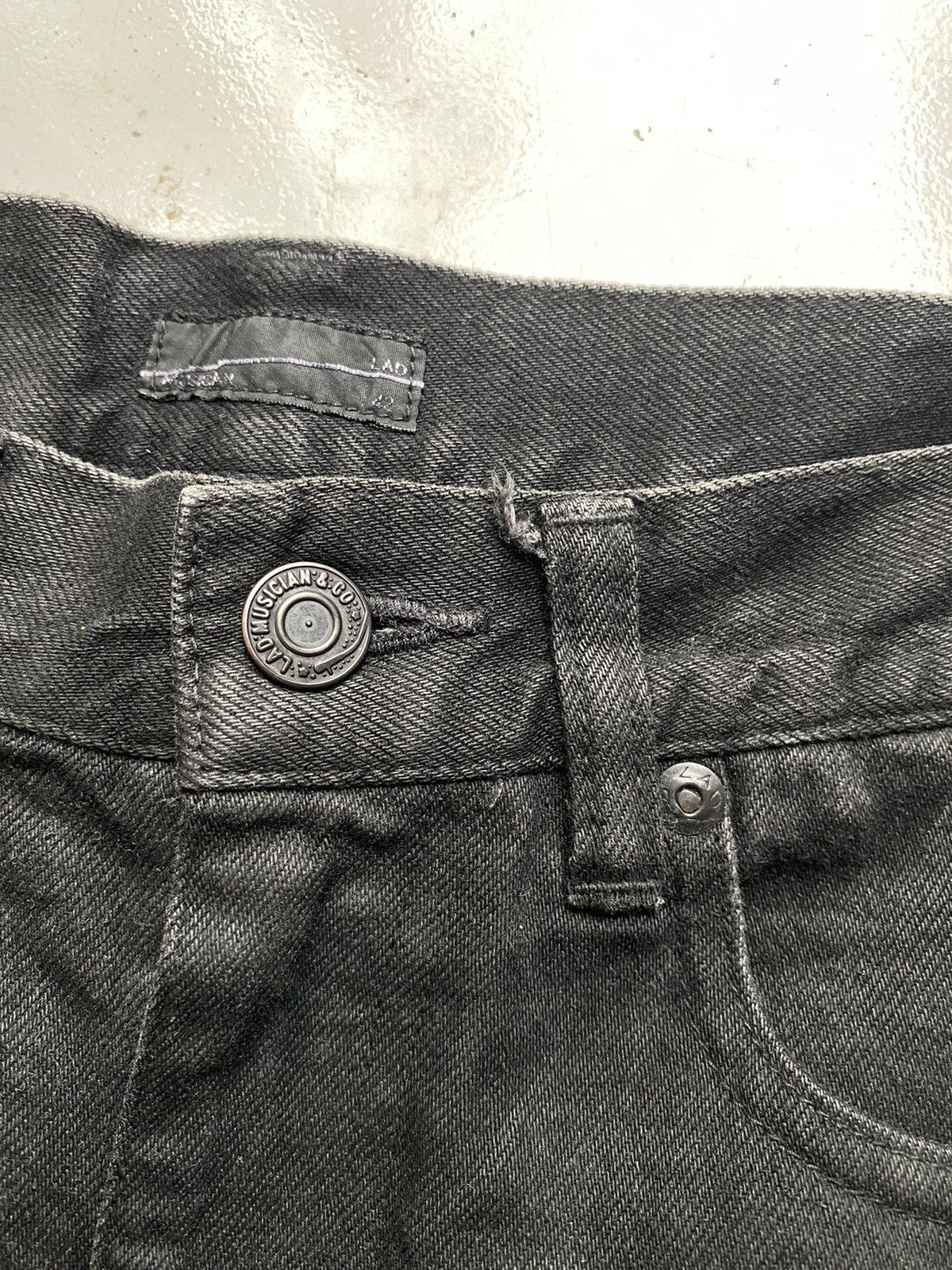 2000s Lad Musician waxed cropped denim pants Denim