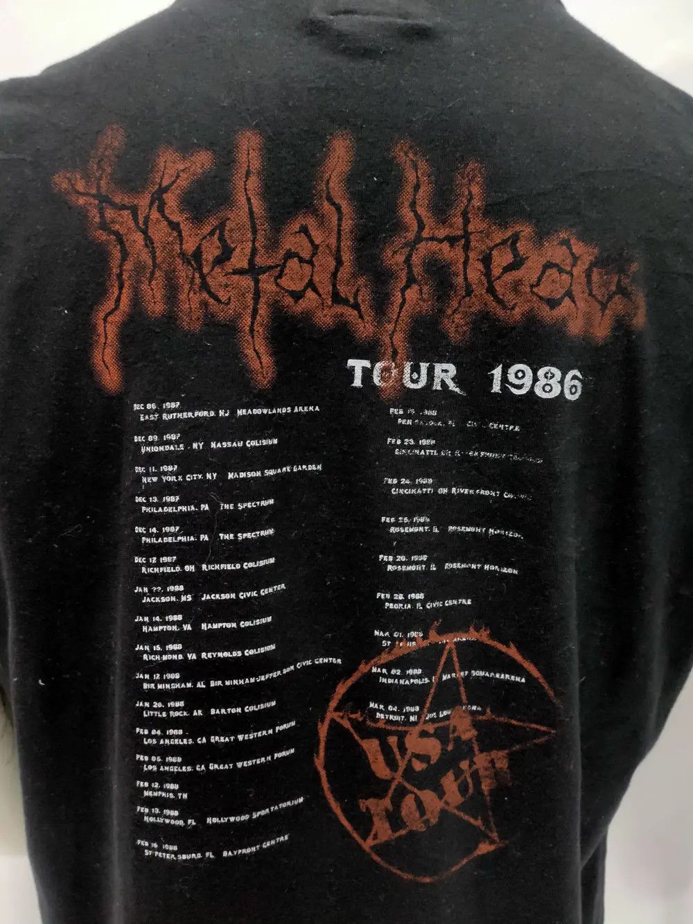 Energie Rare Metalhead USA tour 1986 tee Size US XL / EU 56 / 4 - 5 Thumbnail