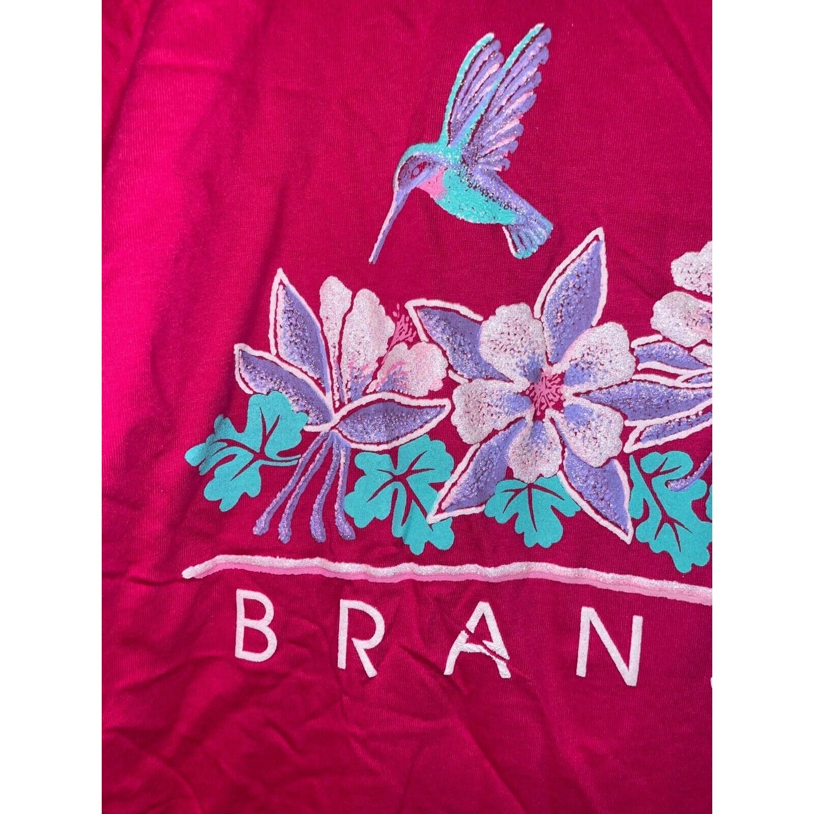 Jerzees 90s Vintage Branson Hummingbird Flower Pink Shirt VTG Large Size US L / EU 52-54 / 3 - 3 Thumbnail