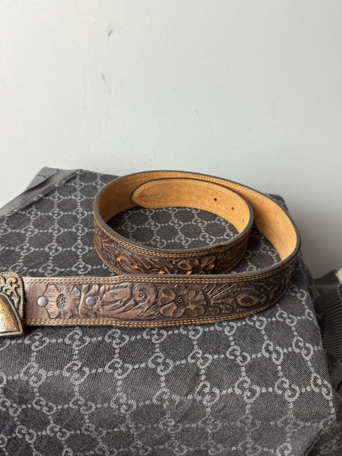 Cowboy Equipment Rare! Vintage Revolver Leather Cowboy Belt Western American Size ONE SIZE - 5 Thumbnail