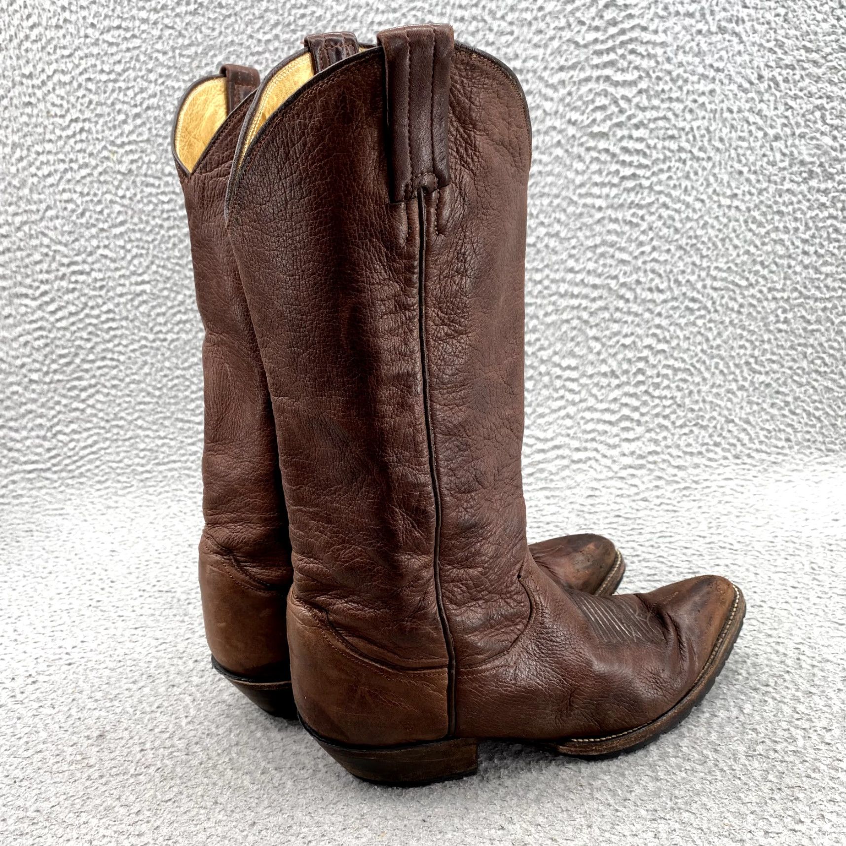 Vintage Panhandle Slim Boots Mens 8.5 D Brown Soft Leather Cowboy Western Workwear Boots Size US 8.5 / EU 41-42 - 6 Thumbnail