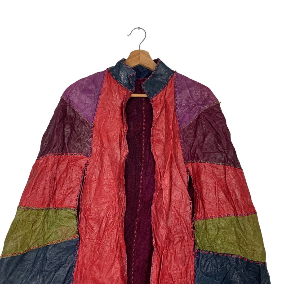 Handmade Handmade Patchwork Leather Cape #2165-C95 Size US XXL / EU 58 / 5 - 2 Thumbnail