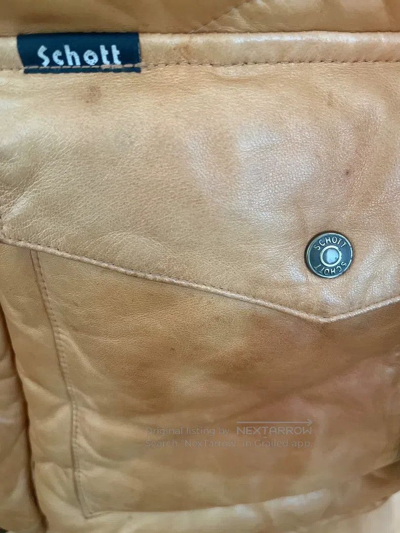 Schott Schott Vintage leather down Size US XL / EU 56 / 4 - 2 Thumbnail