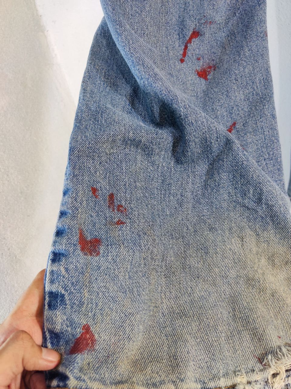 Levi's vintage levis 505 regular fit paint splatter denim Size US 42 / EU 58 - 7 Thumbnail