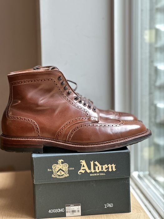 Alden Alden Whiskey Shell Cordovan Wing Tip boots 10D Horween USA | Grailed