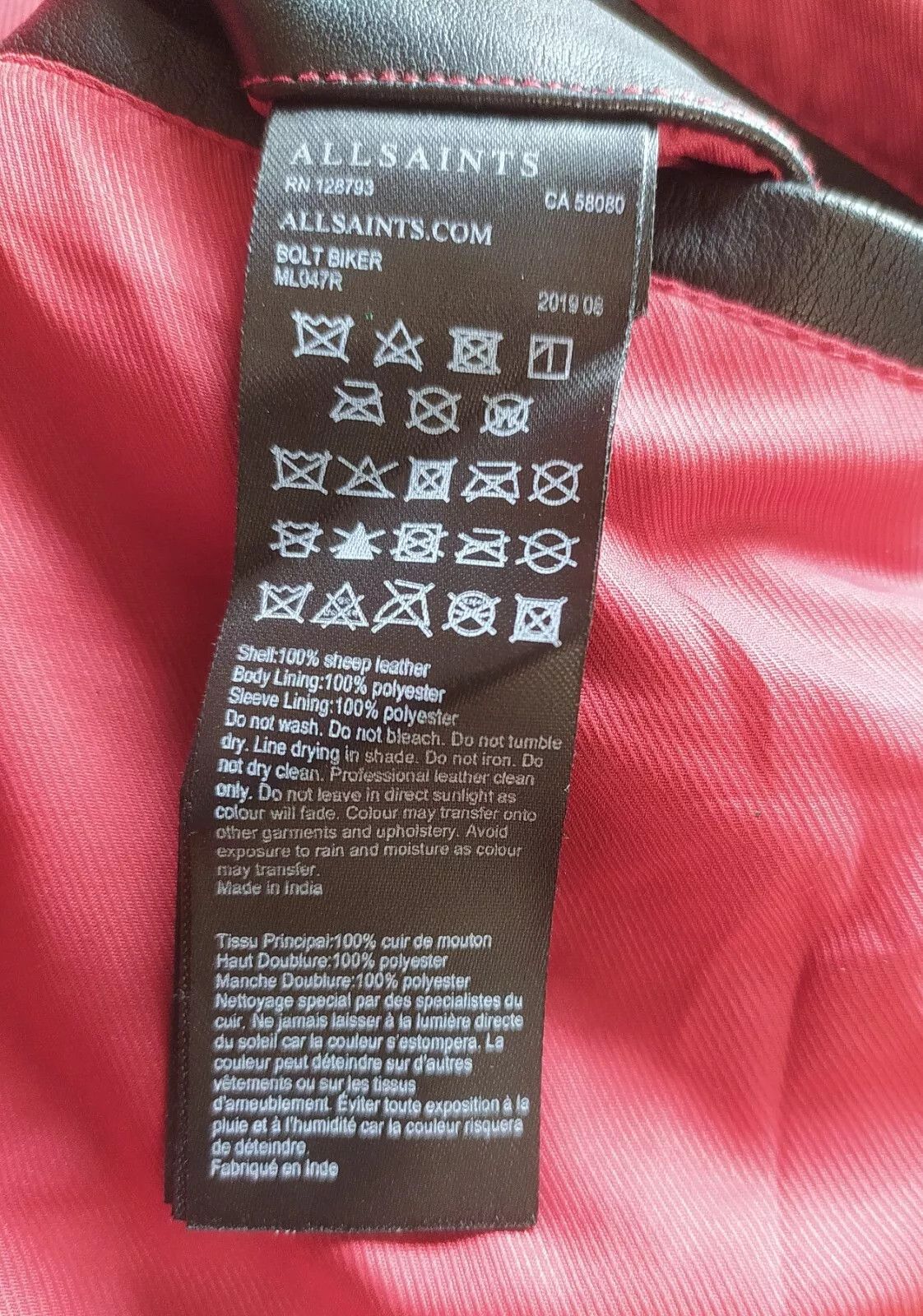 Allsaints ALLSAINTS Bolt Leather Biker Jacket IFD 0748 Size US M / EU 48-50 / 2 - 8 Thumbnail