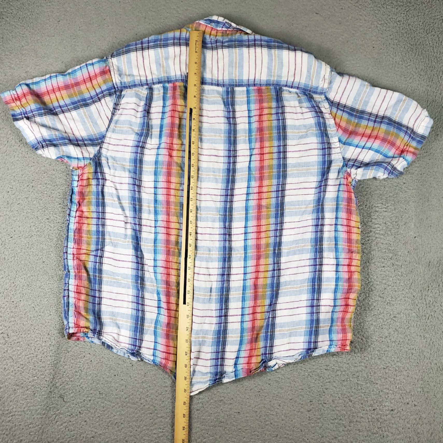 Tommy Bahama VINTAGE Tommy Bahama Shirt Men 2XL Short Sleeve Blue Plaid Linen Hawaiian Casual Size US XXL / EU 58 / 5 - 3 Thumbnail