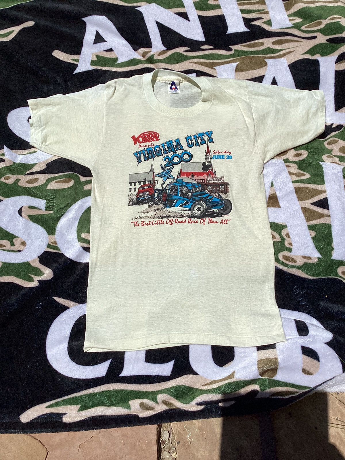NASCAR × Vintage Vtg 1987 Virginia city 200 off-road race single stitch tee Size US L / EU 52-54 / 3 - 1 Thumbnail
