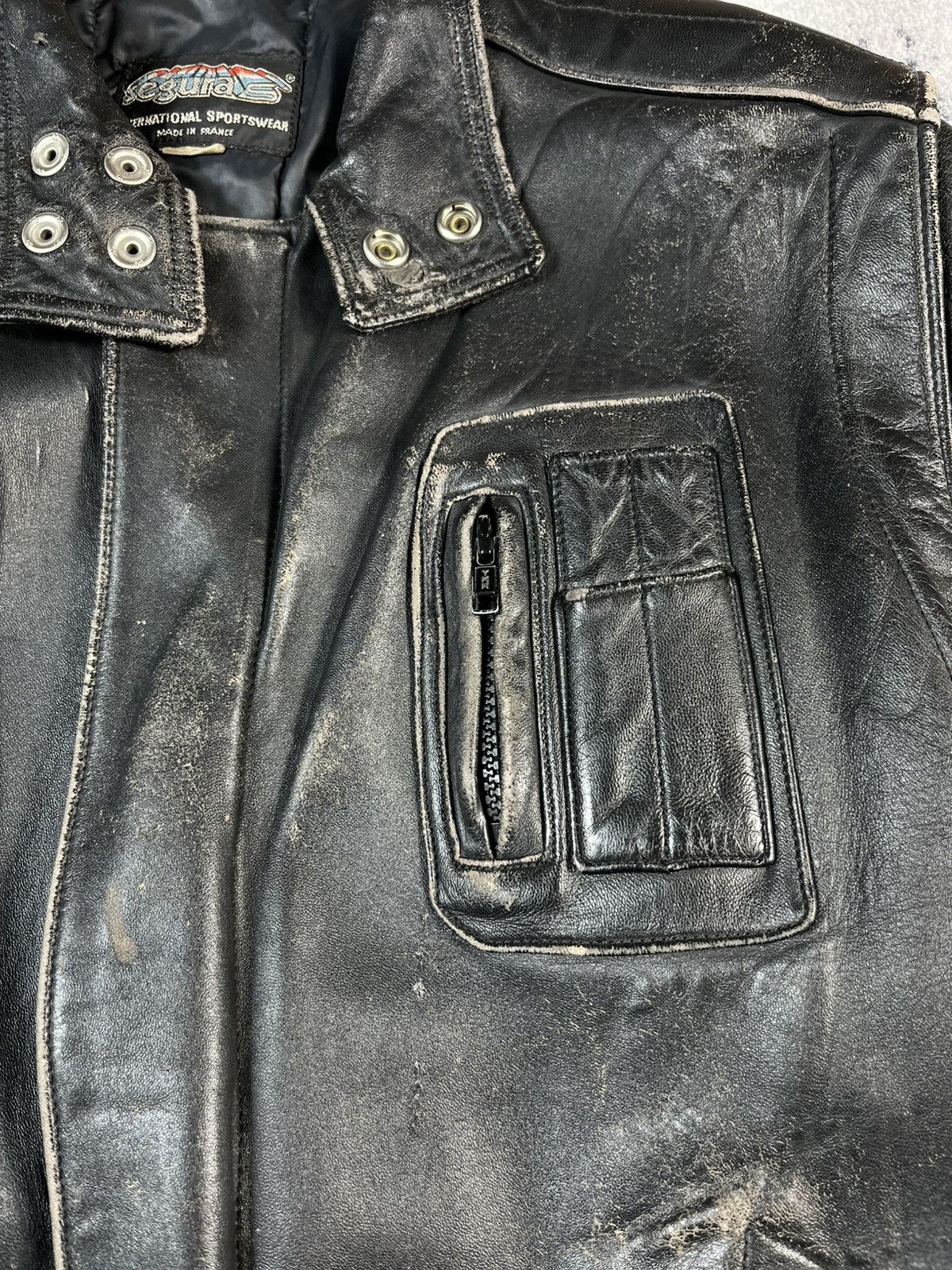 Other Vintage Segura Leather Bomber Jacket France 90s Black Size US M / EU 48-50 / 2 - 8 Thumbnail