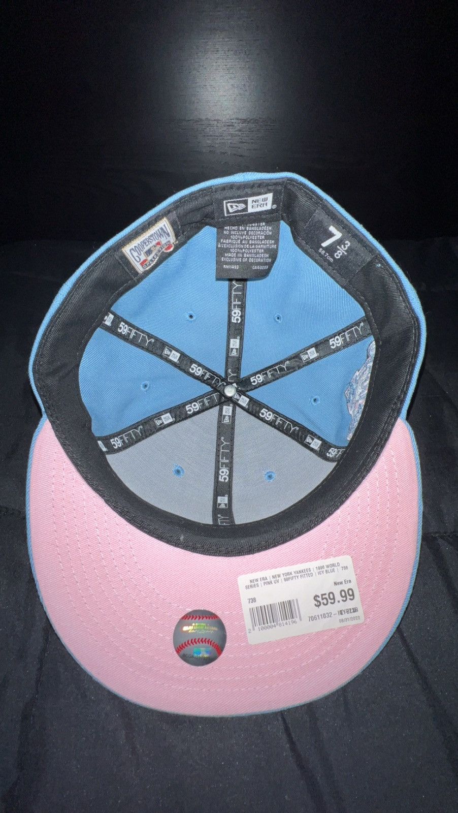 New Era Blue and Pink Yankee Fitted flat brim | Grailed