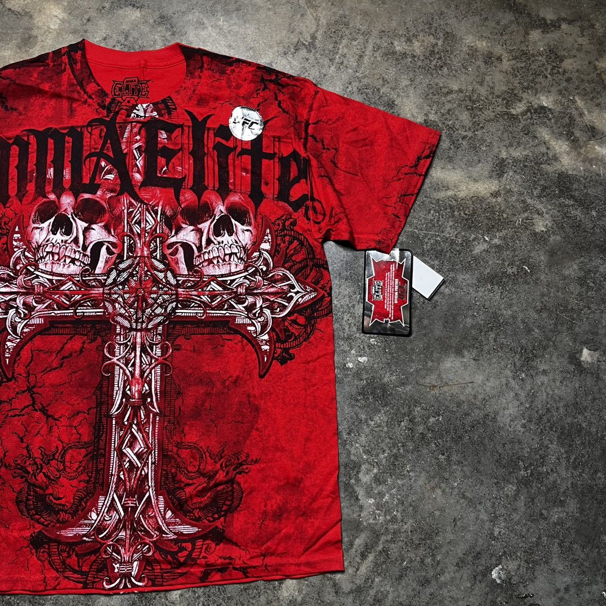 Vintage vintage y2k deadstock mma elite tribal cross tshirt Size US L / EU 52-54 / 3 - 3 Thumbnail