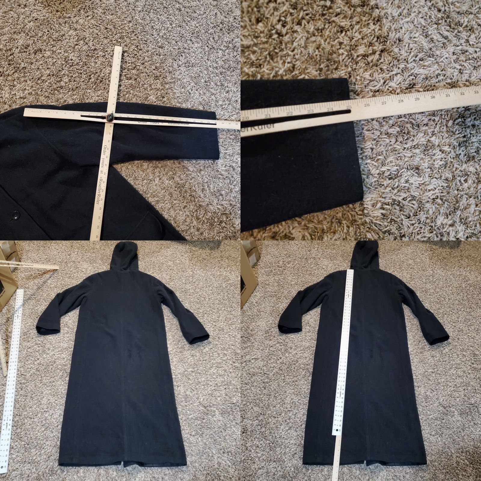 Eddie Bauer VINTAGE Eddie Bauer Wool Cashmere Trench Coat Womens Medium Black Long Hooded Lined Size M / US 6-8 / IT 42-44 - 9 Thumbnail