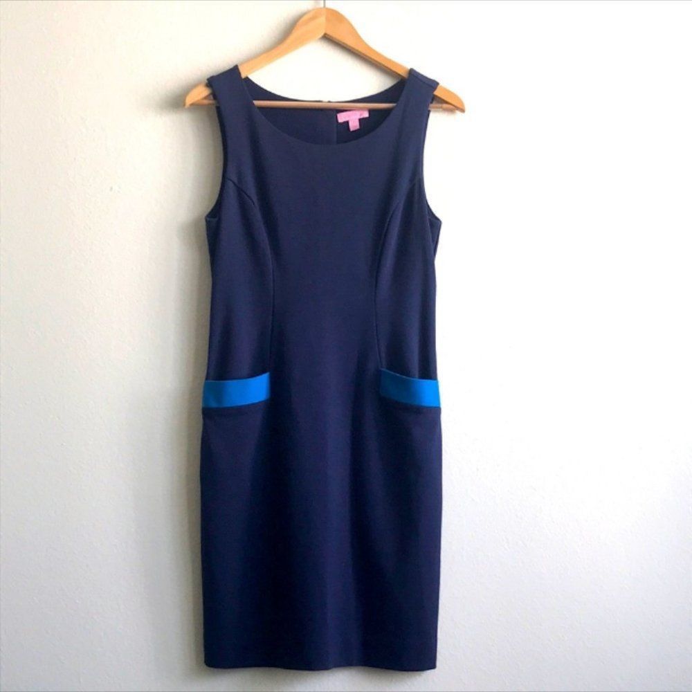 Lilly Pulitzer Lilly Pulitzer Allaine Blue Sheath Dress Size S Small Size S / US 4 / IT 40 - 1 Thumbnail