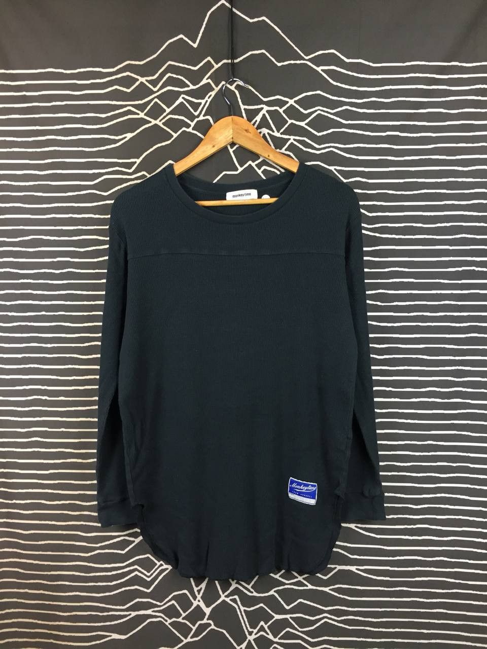 monkey time Monkey Time Japan Waffle Knit Curved Hem Thermal Tee Size US M / EU 48-50 / 2 - 2 Thumbnail