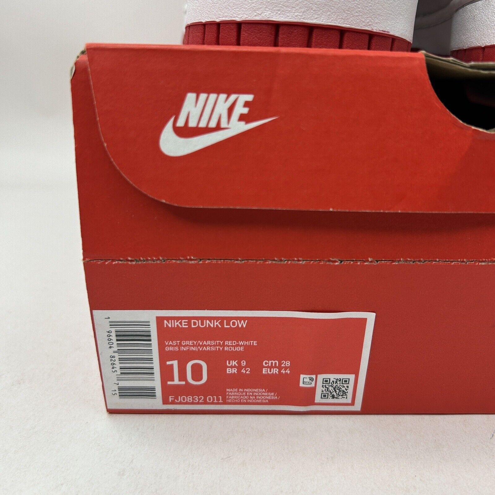 Nike Nike Dunk Low “Vast Grey Varsity Red” 2023 Size US 10 / EU 43 - 5 Thumbnail
