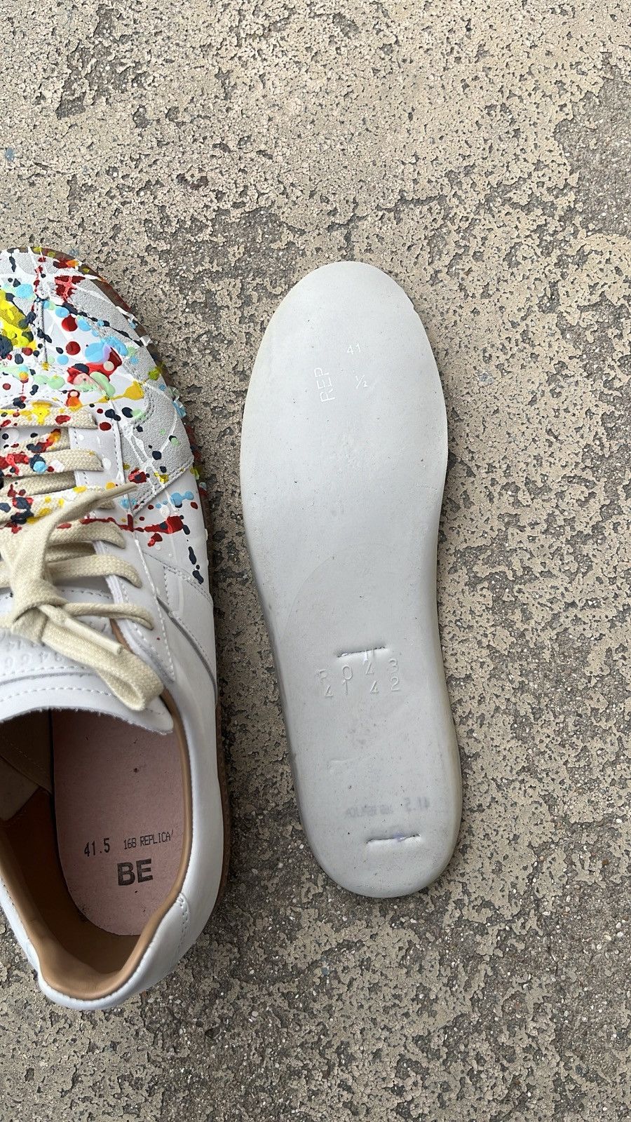 Maison Margiela Maison Margiela Gat Replica Paint Splatter White Size US 8.5 / EU 41-42 - 11 Thumbnail