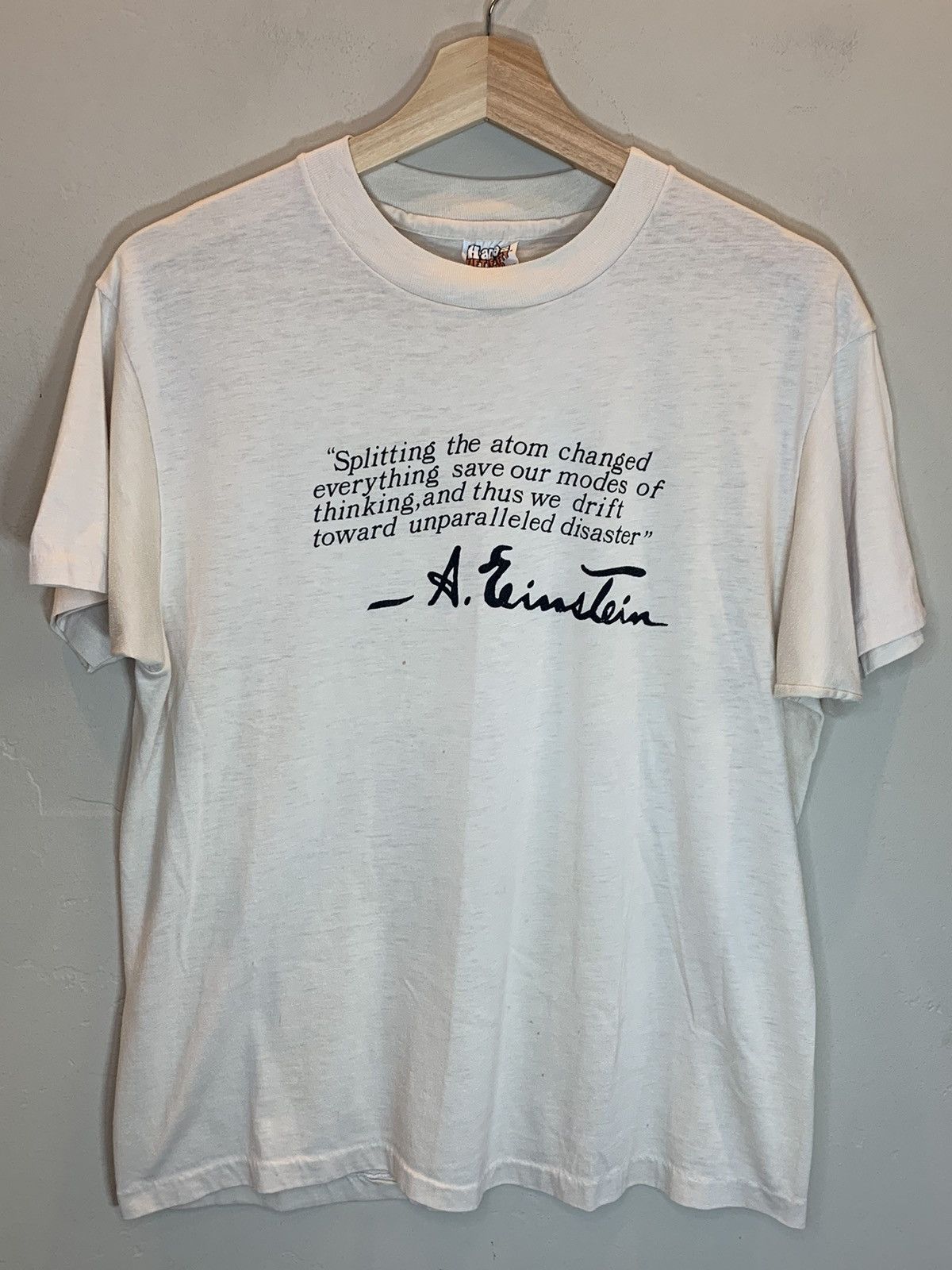Vintage *RARE* Vintage 70’s Albert Einstein Splitting The Atom Shirt Size US L / EU 52-54 / 3 - 1 Thumbnail