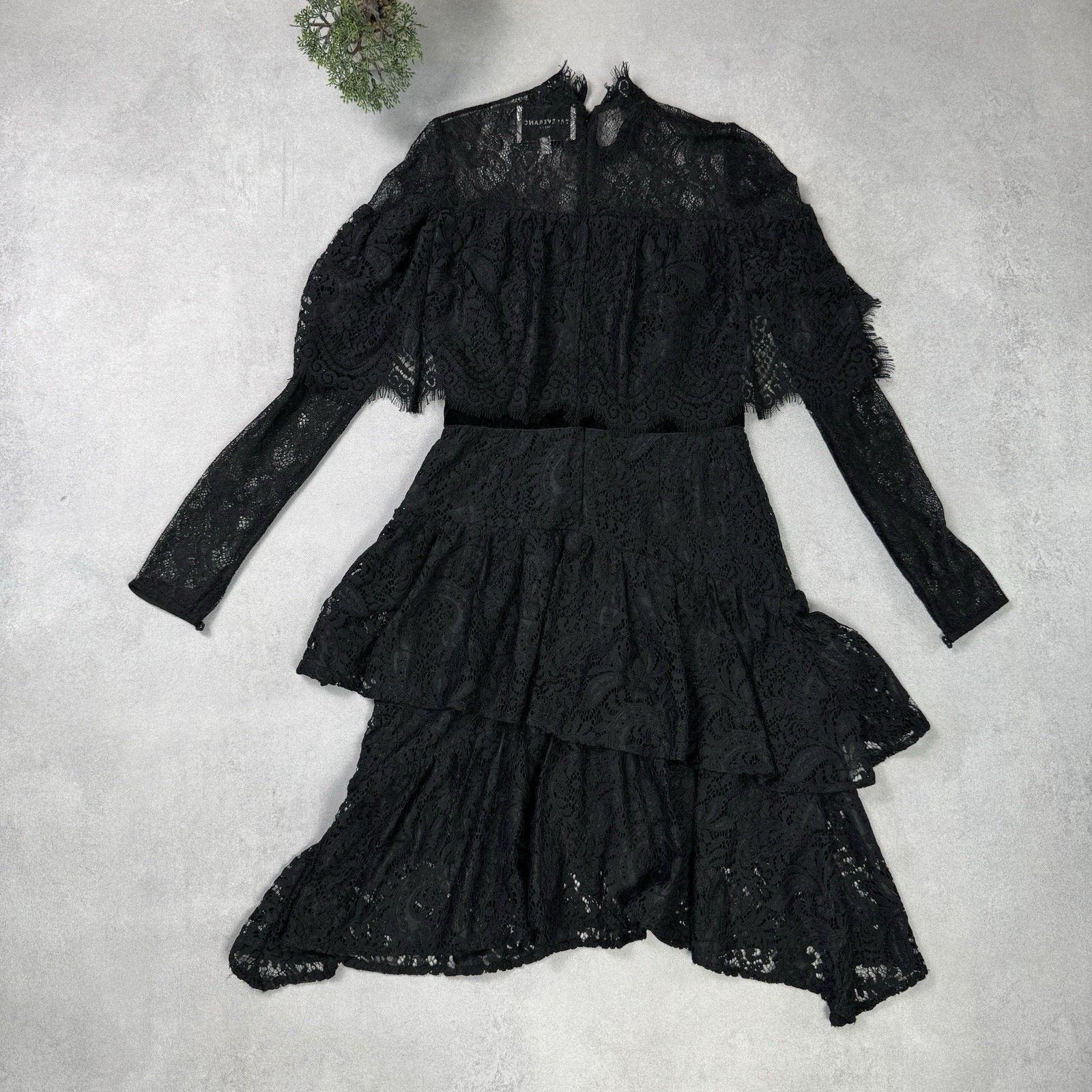 Vintage Perseverance London Paisley Ruffled Dress Black Size 12 midi Size M / US 6-8 / IT 42-44 - 15 Thumbnail