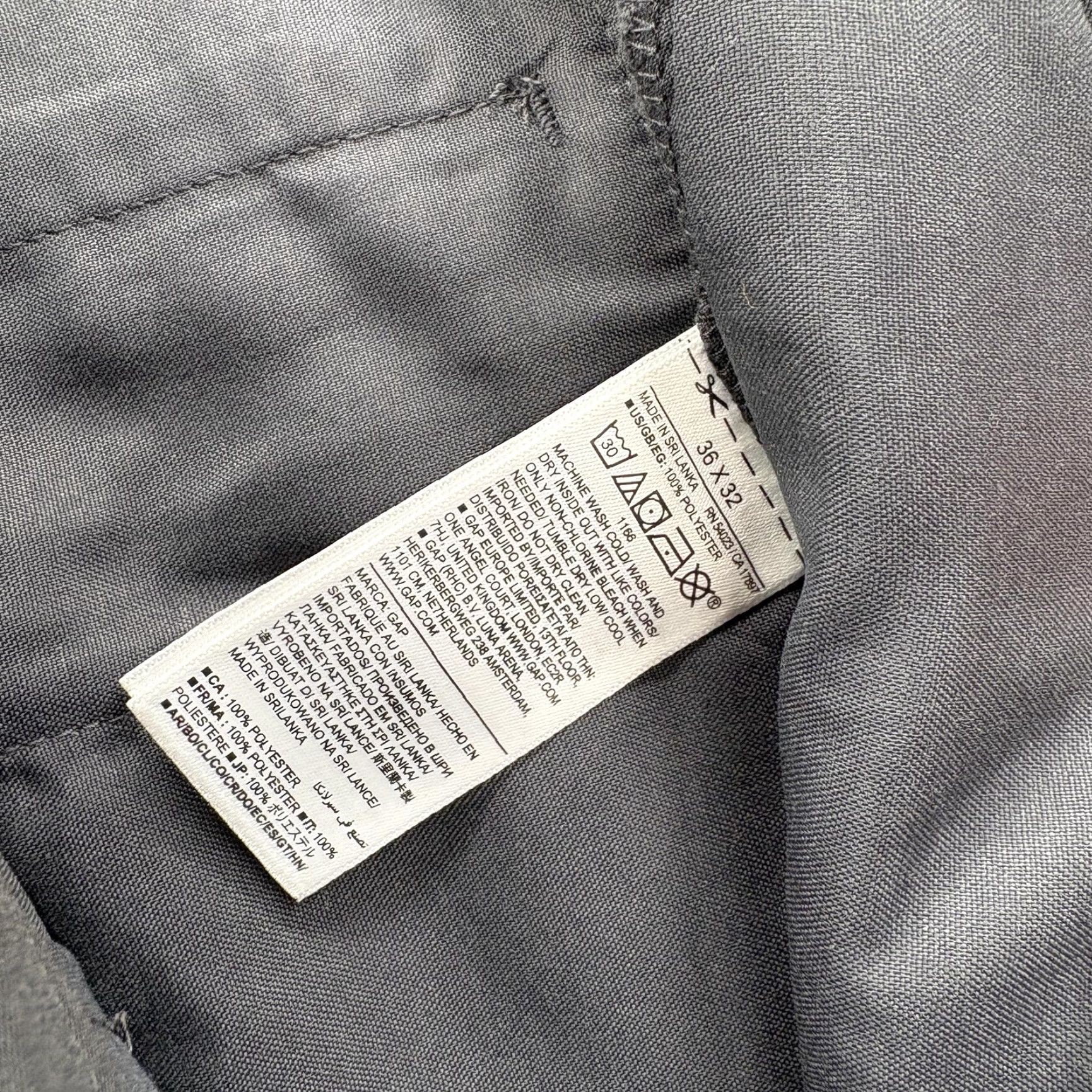 Gap Gap Pants Mens 36x32 Gray Slim Tech GapFlex Quick Dry Moisture Wicking Travel Chino Flat Front Pockets Tapered Size US 36 / EU 52 - 5 Thumbnail