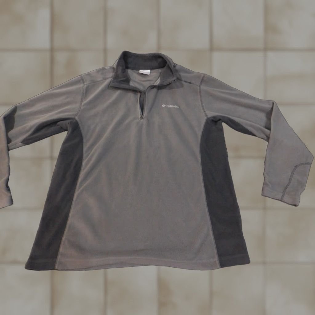 Vintage Columbia Sweatshirt Men L Gray Fleece 1/4 Zip Outdoors Hiking Camping Pullover Hooded Regular Long Sleeve Logo Pattern Solid Size US L / EU 52-54 / 3 - 1 Thumbnail