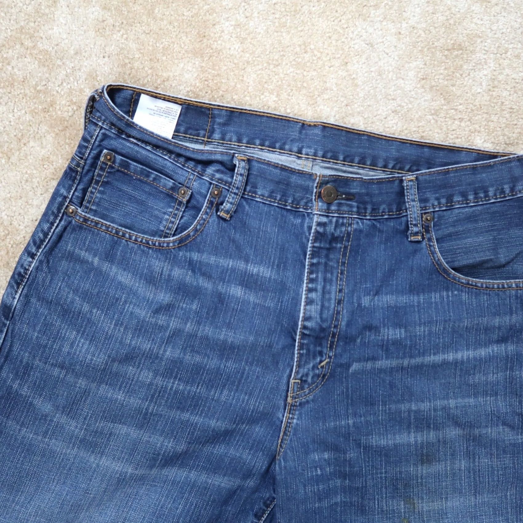 Levi's Levi's 569 Loose Fit Shorts Mens 34 Blue Denim Distressed Baggy Bermuda Casual 5-Pocket Pattern Solid Vintage: No? Size US 34 / EU 50 - 3 Thumbnail
