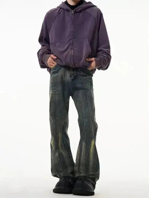 VIBE Vintage slub textured micro-flare jeans Size US 32 / EU 48 - 8 Thumbnail
