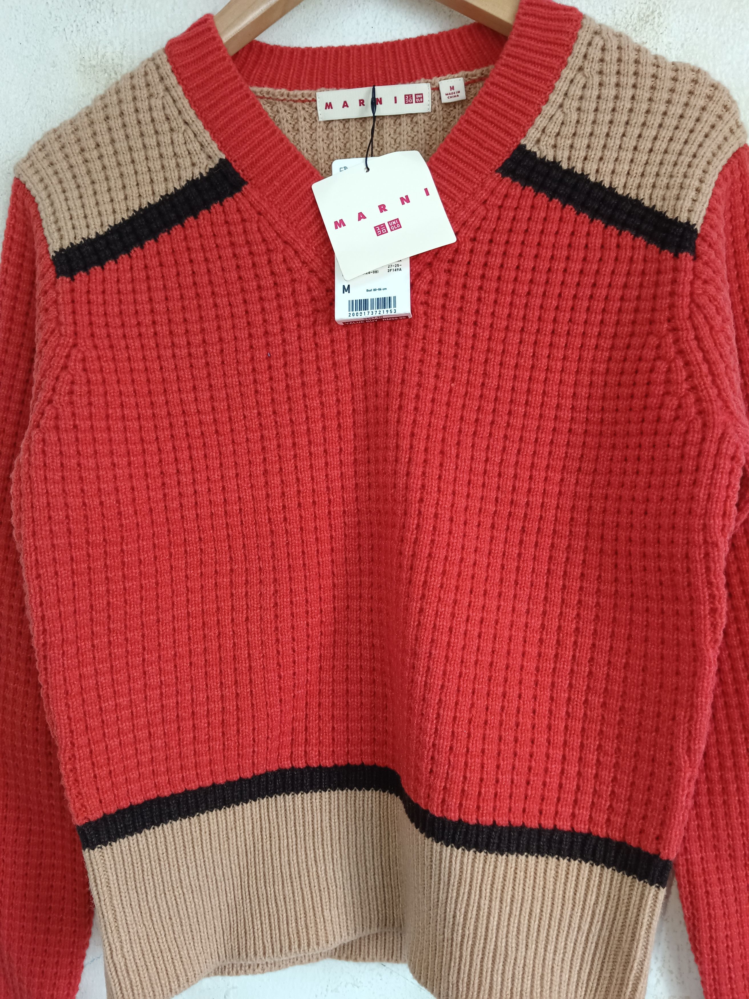 Marni Marni X Uniqlo Popcorn Knitted V Neck Sweater Size US M / EU 48-50 / 2 - 2 Thumbnail
