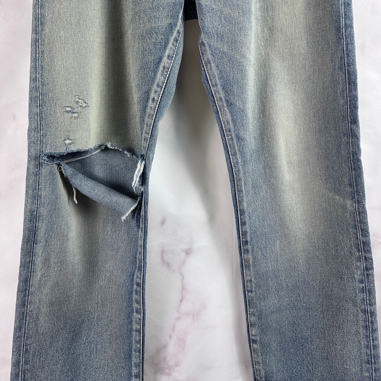 Saint Laurent Paris D23 Straight Destroyed Denim Size US 32 / EU 48 - 5 Thumbnail
