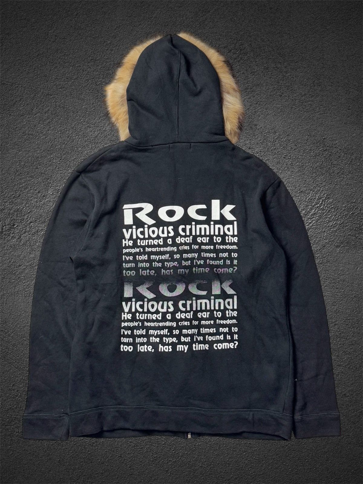 If Six Was Nine × Japanese Brand × Le Grande Bleu (L.G.B.) Fur hoodie intheattic rock poem Size US L / EU 52-54 / 3 - 1 Thumbnail