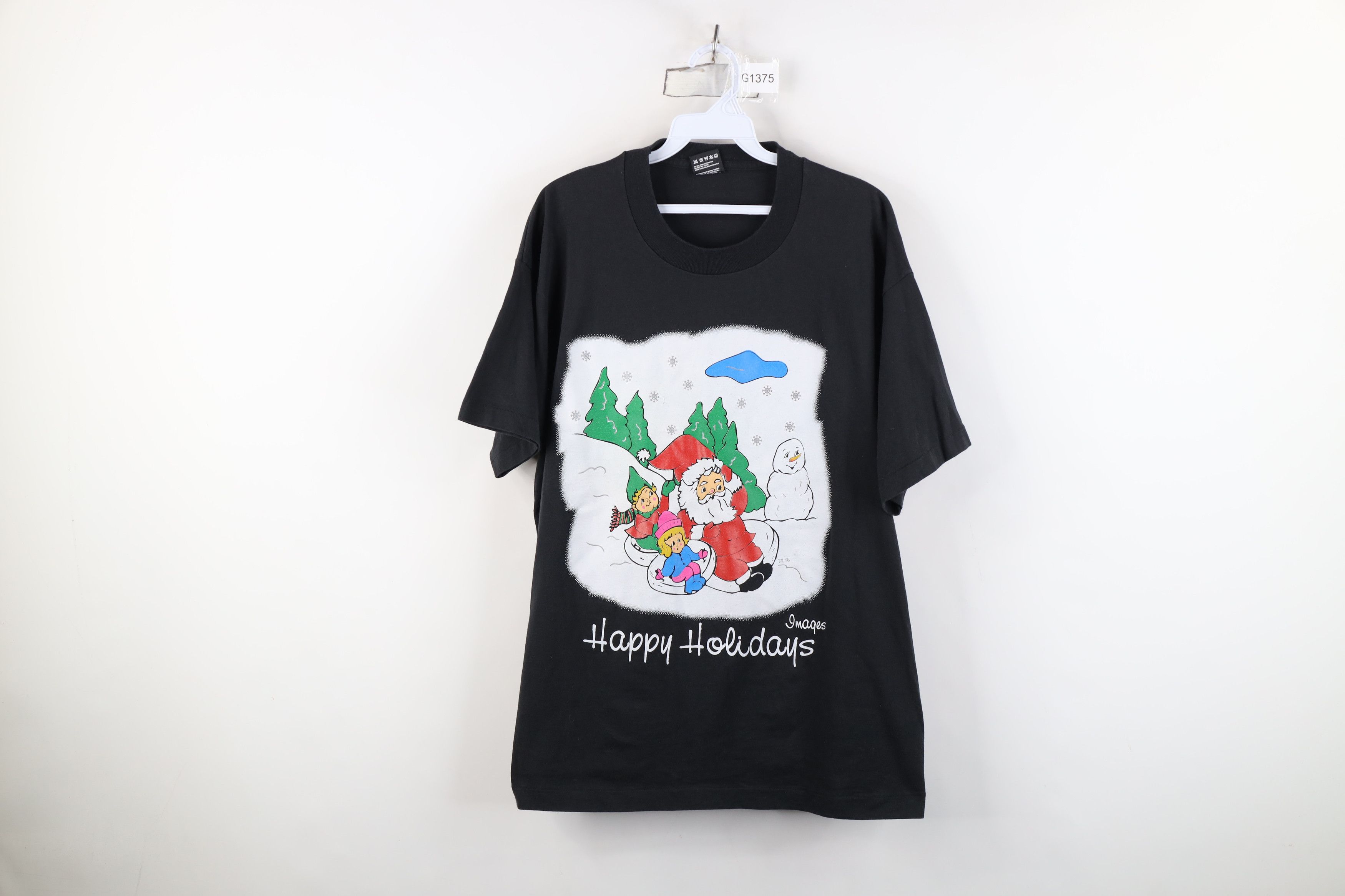 Vintage Vintage 90s Christmas Holidays Santa Claus T-Shirt Black USA Size US XL / EU 56 / 4 - 1 Thumbnail