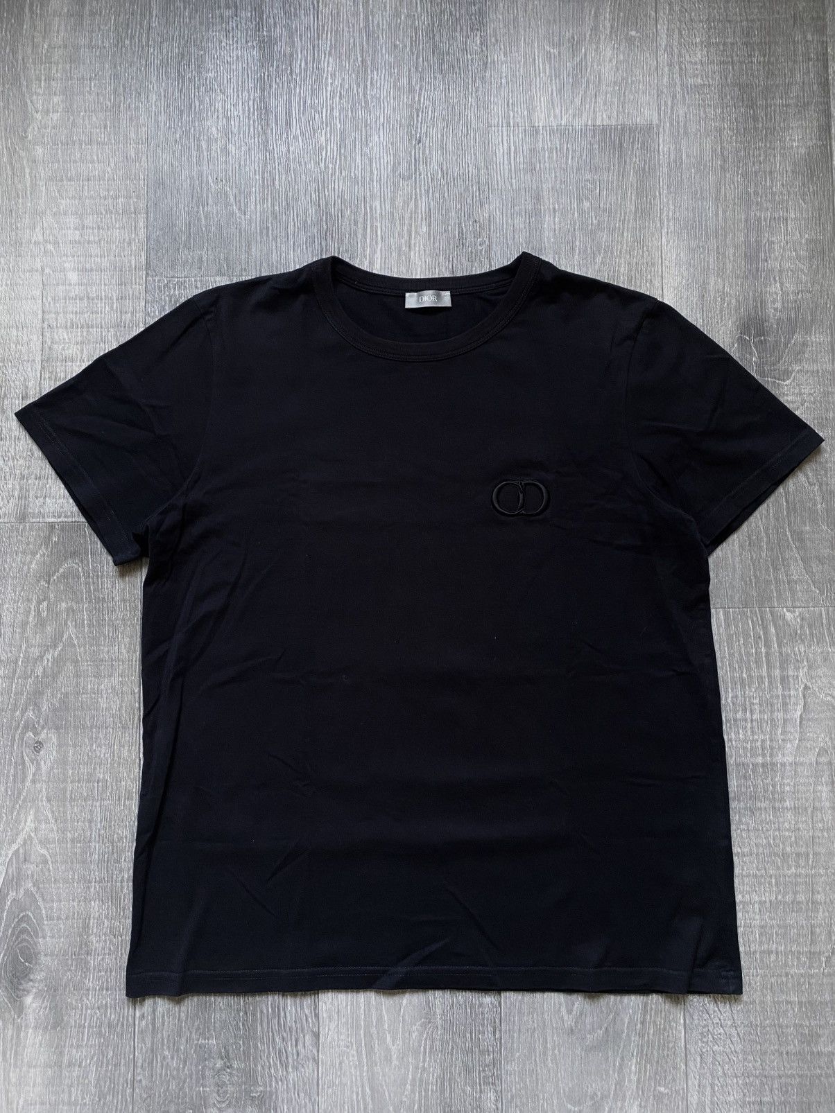 Dior Christian Dior Embroidered CD Icon Logo Black Cotton T-shirt Size US L / EU 52-54 / 3 - 6 Thumbnail