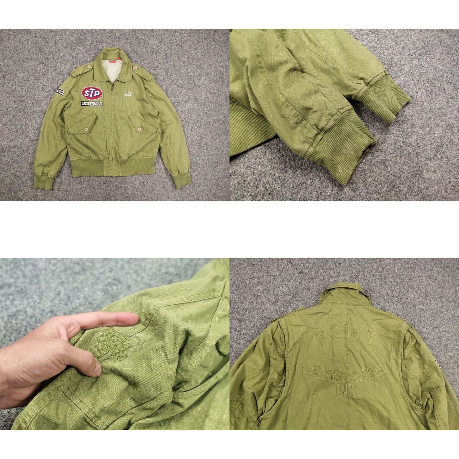Puma Vintage Puma Richard Petty Jacket - Green STP Logo Dodge Nascar Canvas Full Zip, 90s Style, Unisex Adult M Size US M / EU 48-50 / 2 - 9 Thumbnail