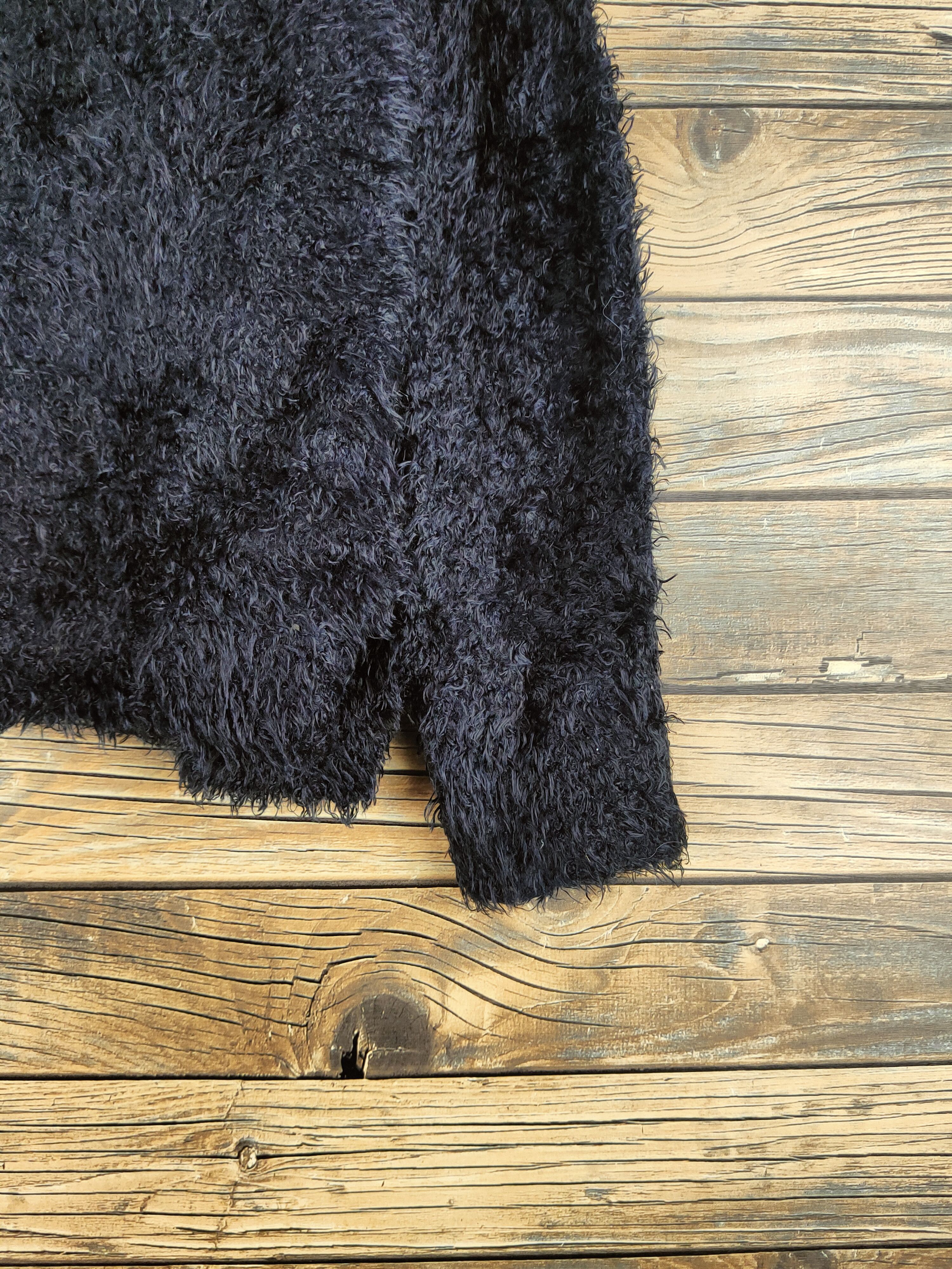 Japanese Brand DL Chocol Raffine Black Fur Mohair Knitwear #46-467 Size M / US 6-8 / IT 42-44 - 6 Thumbnail