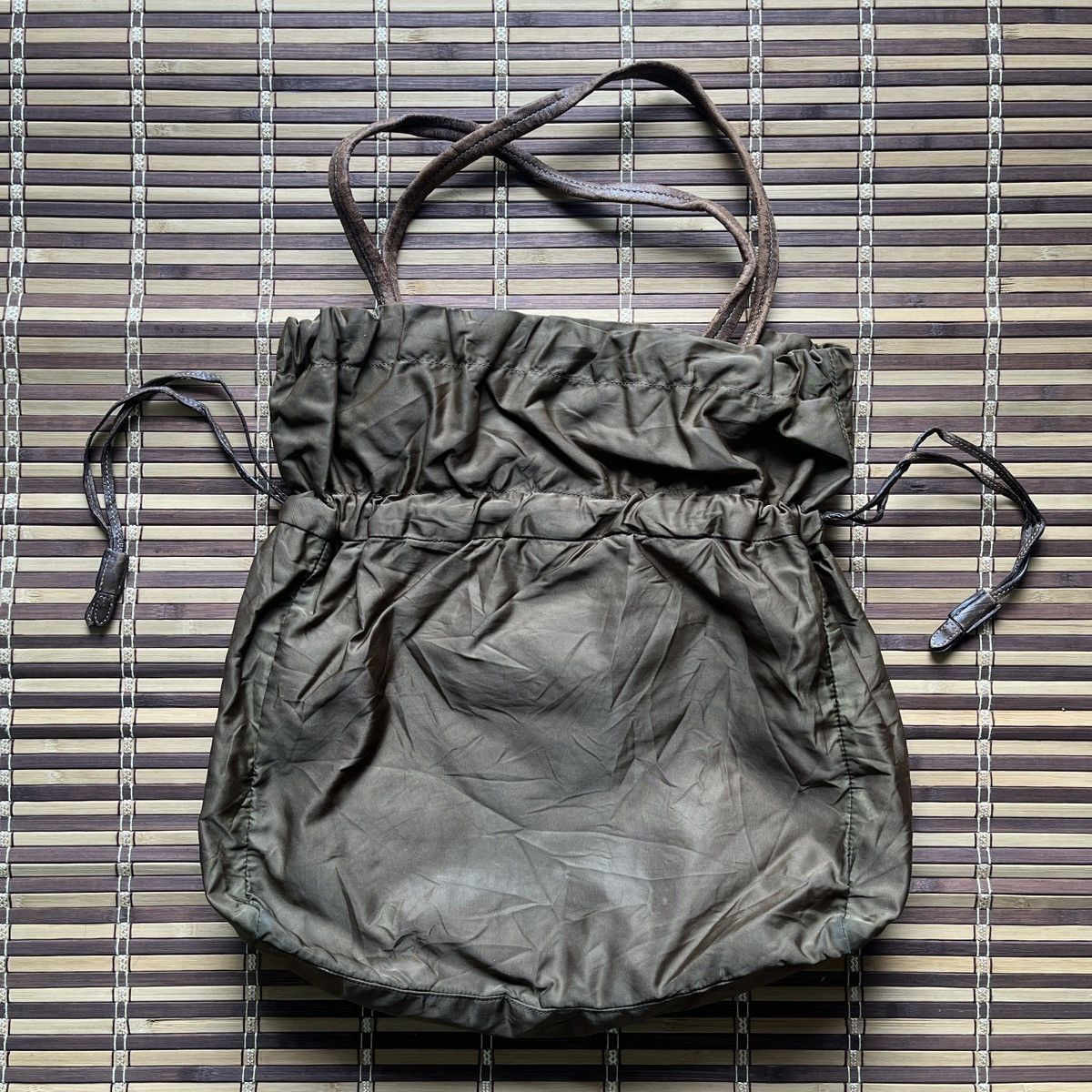 Prada PRADA Tessuto Drawstring Nylon Tote Bag Size ONE SIZE - 4 Thumbnail