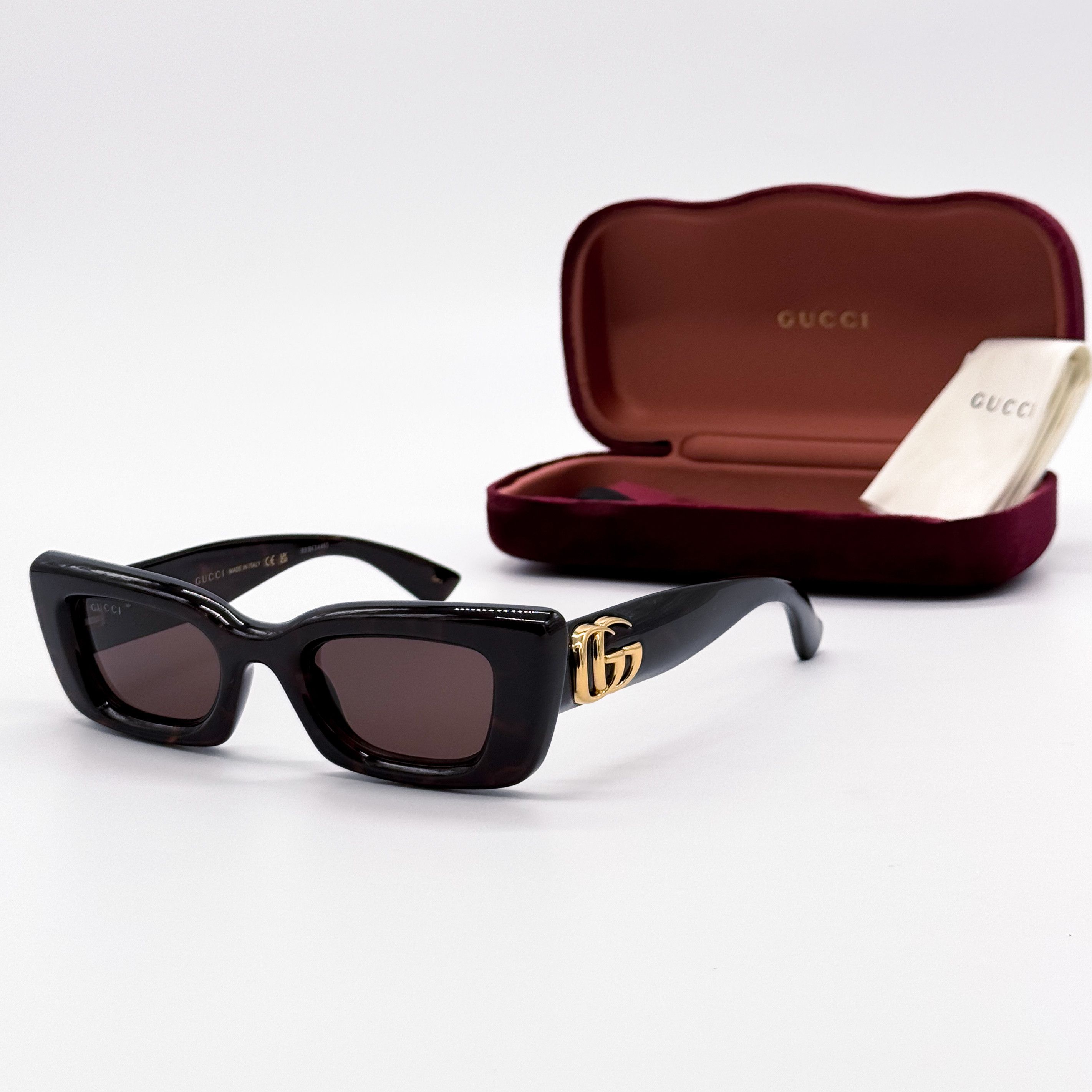 Gucci NEW GUCCI GG1827S 002 WOMEN DARK HAVANA SUNGLASSES GUCCI Size ONE SIZE - 2 Thumbnail
