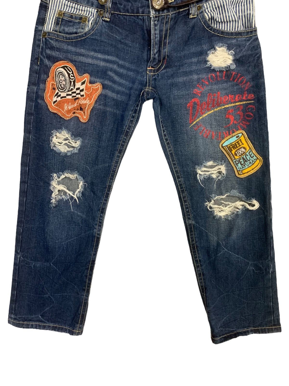 If Six Was Nine × Japanese Brand × Le Grande Bleu (L.G.B.) Vintage Japanese Original Jeans Distress Short Jeans Size US 31 - 5 Thumbnail