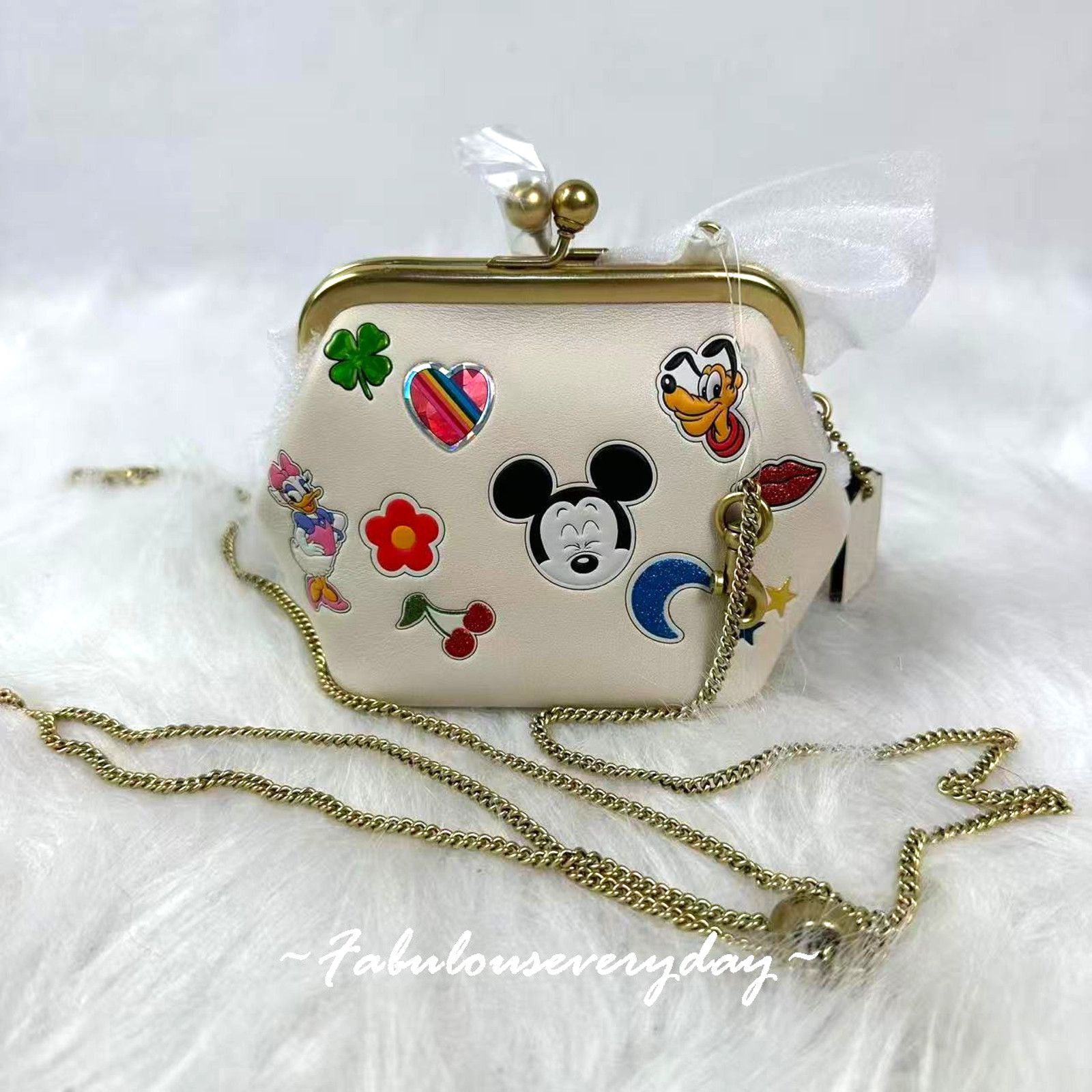 Coach Disney X Coach Kisslock Frame Bag 10 Sticker Print Leather Size ONE SIZE - 1 Thumbnail