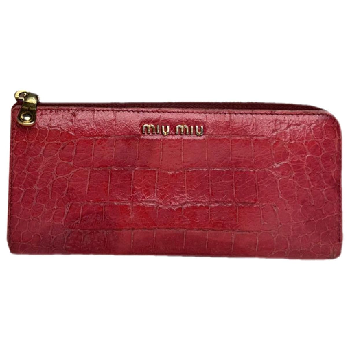 Miu Miu Red Leather Wallet Size ONE SIZE - 1 Thumbnail