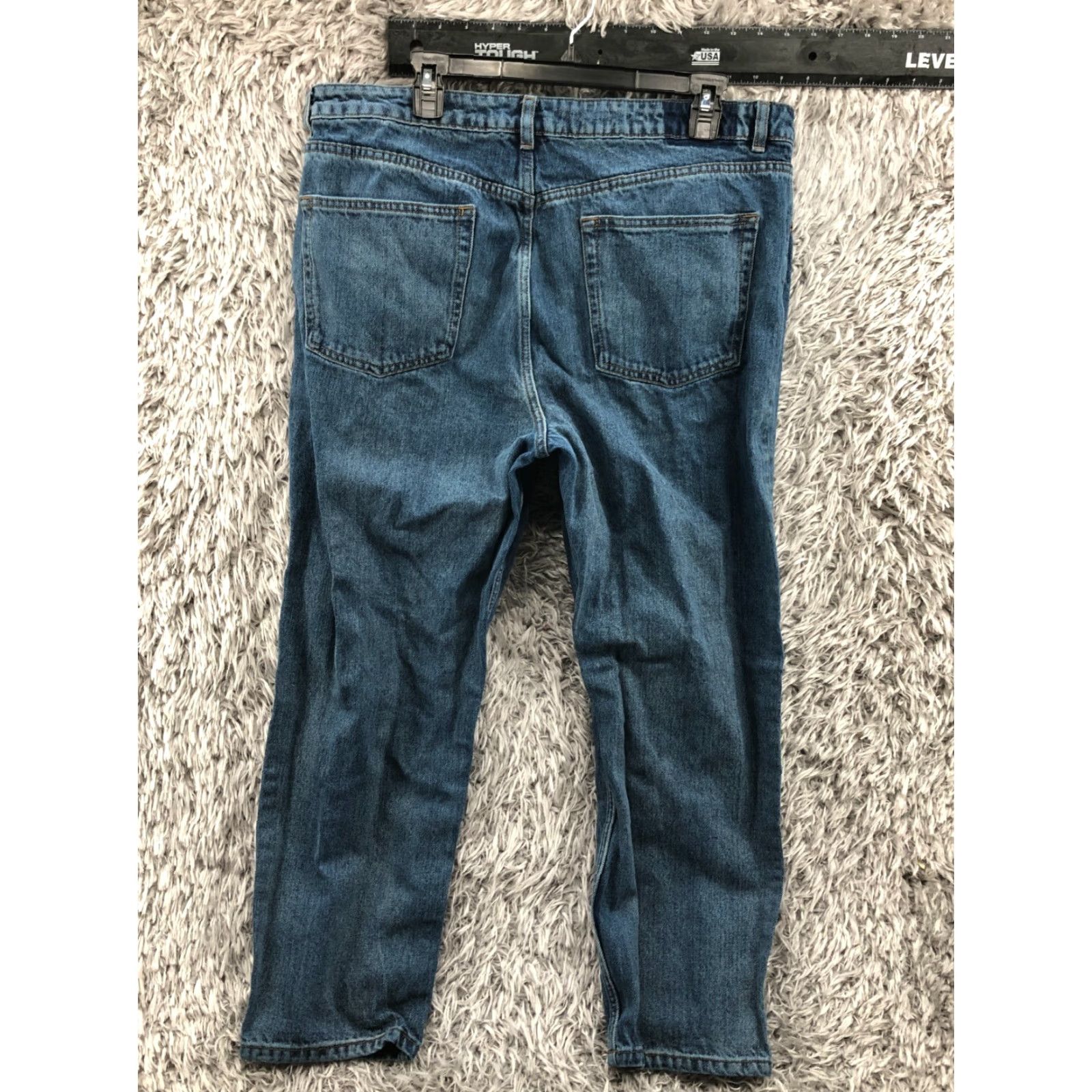 Asos ASOS Denim Jeans Size 18 Womens Medium Wash Blue Jeans Regular fit 5-Pocket Button Zipper Belt Loops High Rise Mens Womens Girls Size 40" / US 18 - 6 Thumbnail