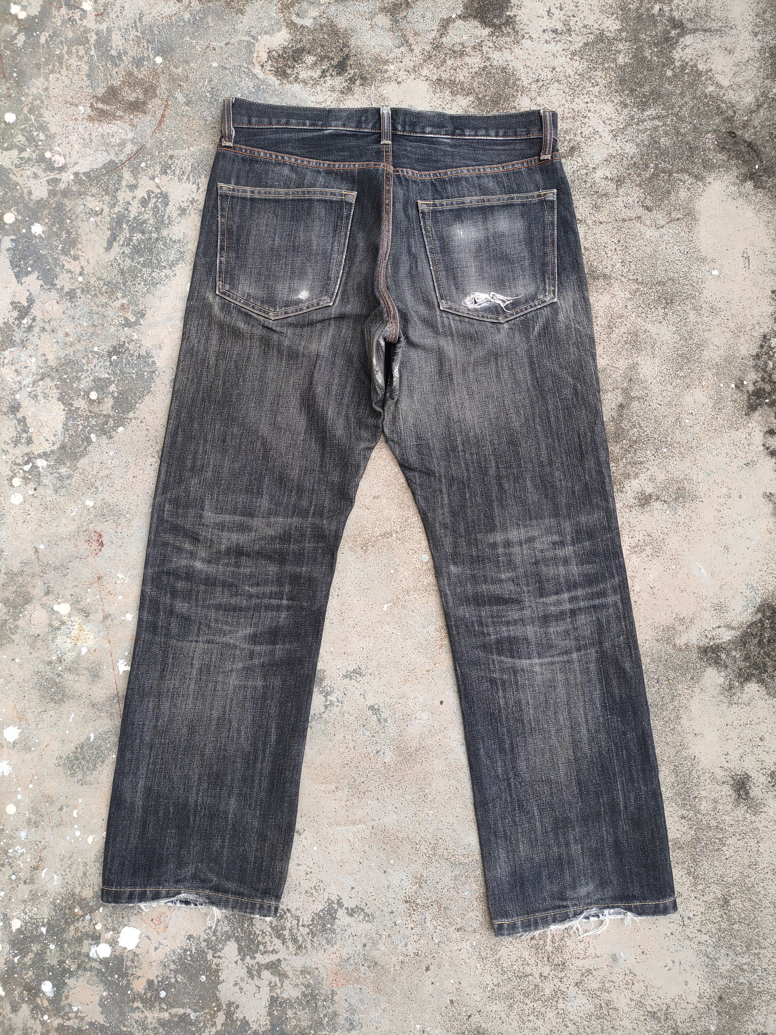 Japanese Brand VINTAGE JAPANESE DENIM FADED BLACK RIPPED JEANS PANTS Size US 34 / EU 50 - 8 Thumbnail
